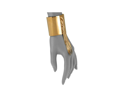 Gold Plated Wide Cuff Bracelet